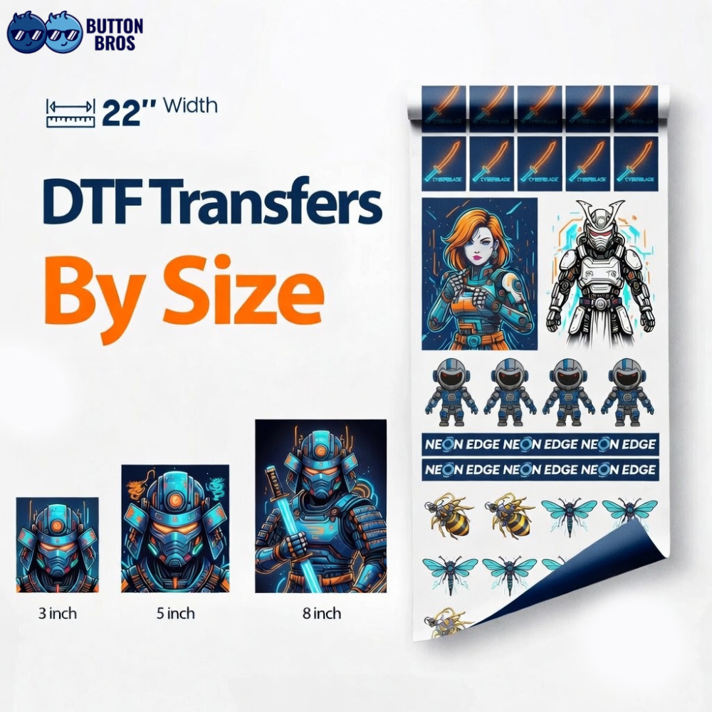 Custom DTF Transfers by Size